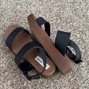 Steve Madden Black and Brown Women's Sandals